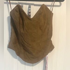 Missguided Brown Suede Women's Top XS